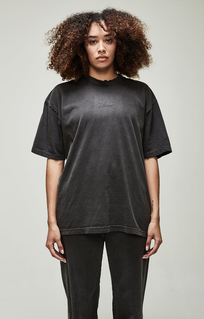 Women's Vintage Black Dye Crew Neck T-Shirt