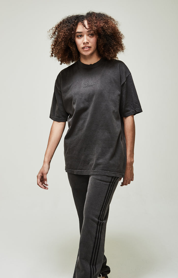Women's Vintage Black Dye Crew Neck T-Shirt