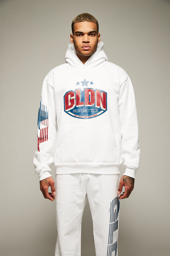 White Heavy Fleece Hoodie