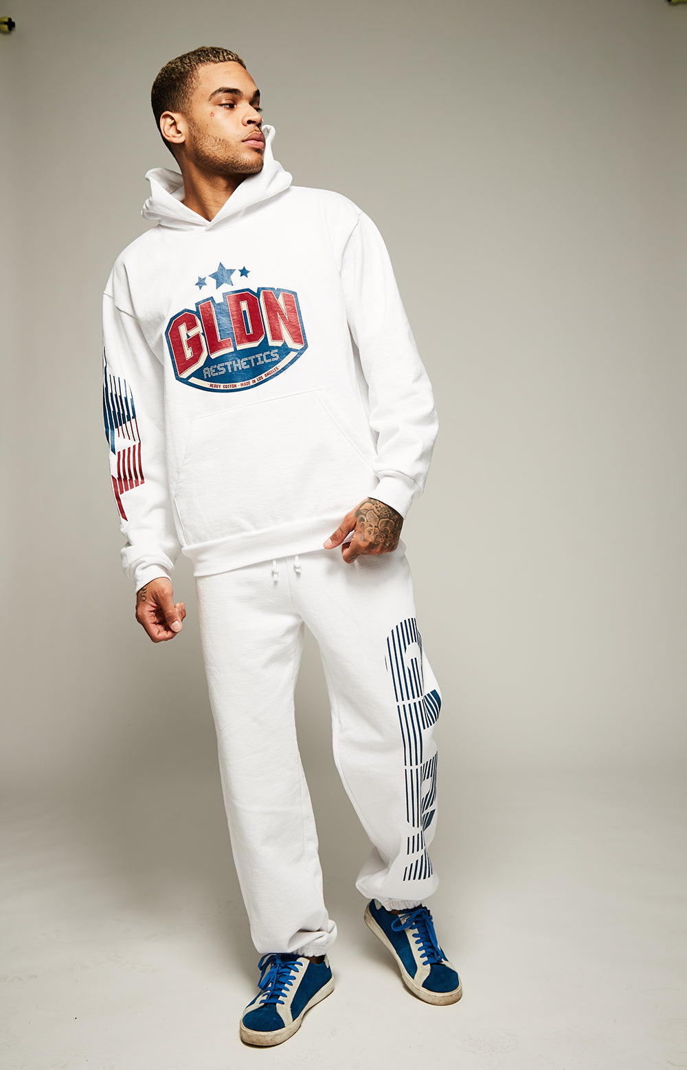 White Heavy Fleece Joggers