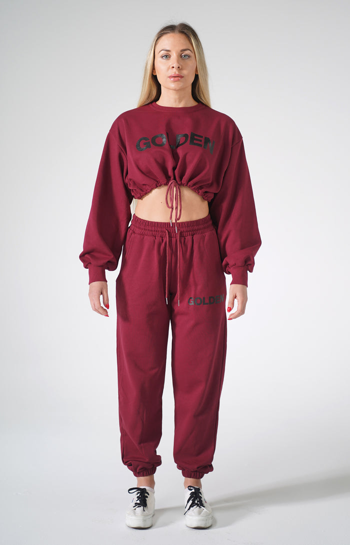 Burgundy Golden Sweatsuit