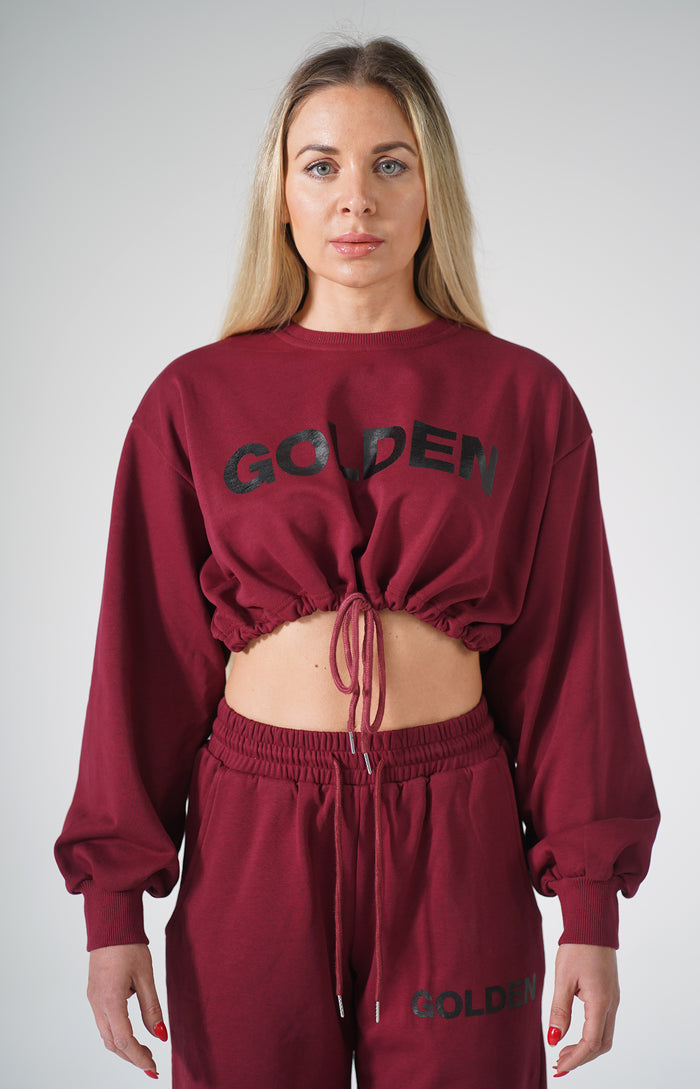 Burgundy Golden Sweatsuit