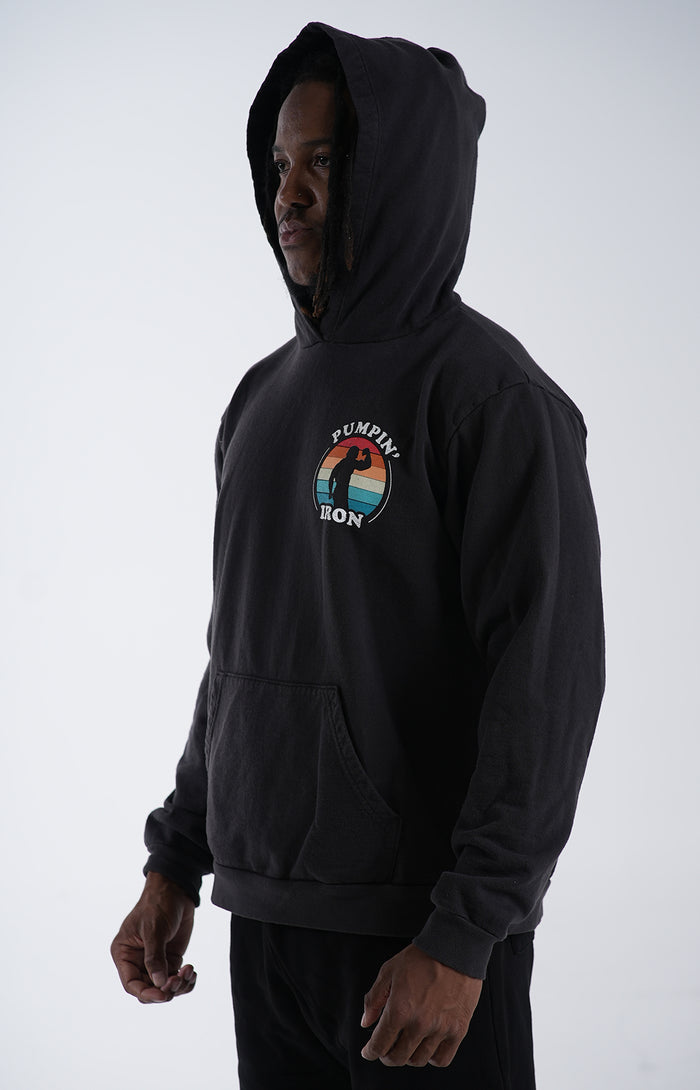 Wash Black Pumping Iron Hoodie