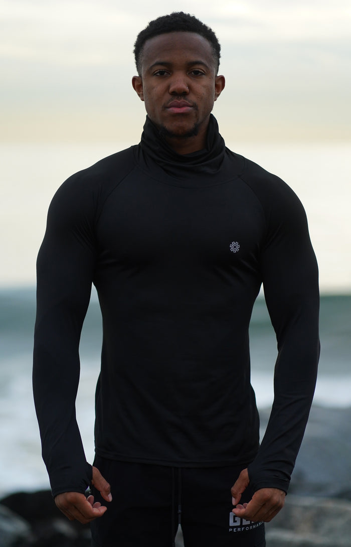 Black Running Turtleneck