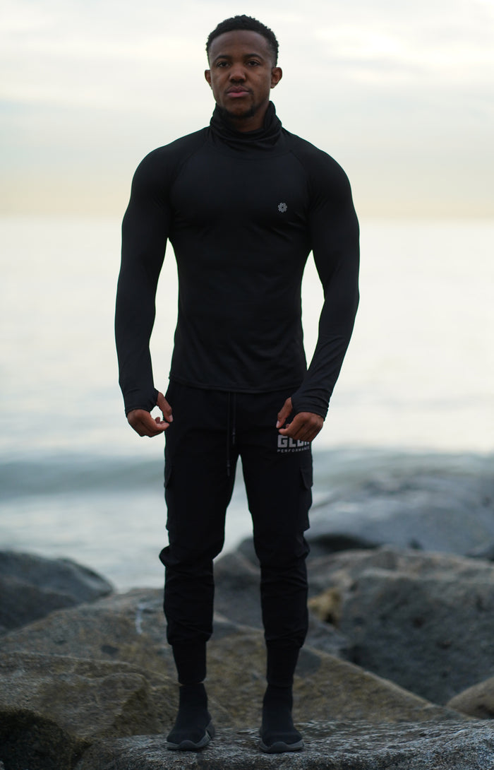 Black Running Turtleneck