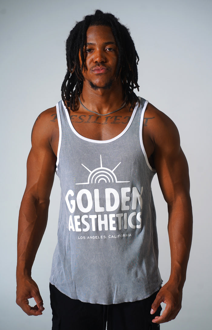 Cool Grey Sunrise Ringer Tank