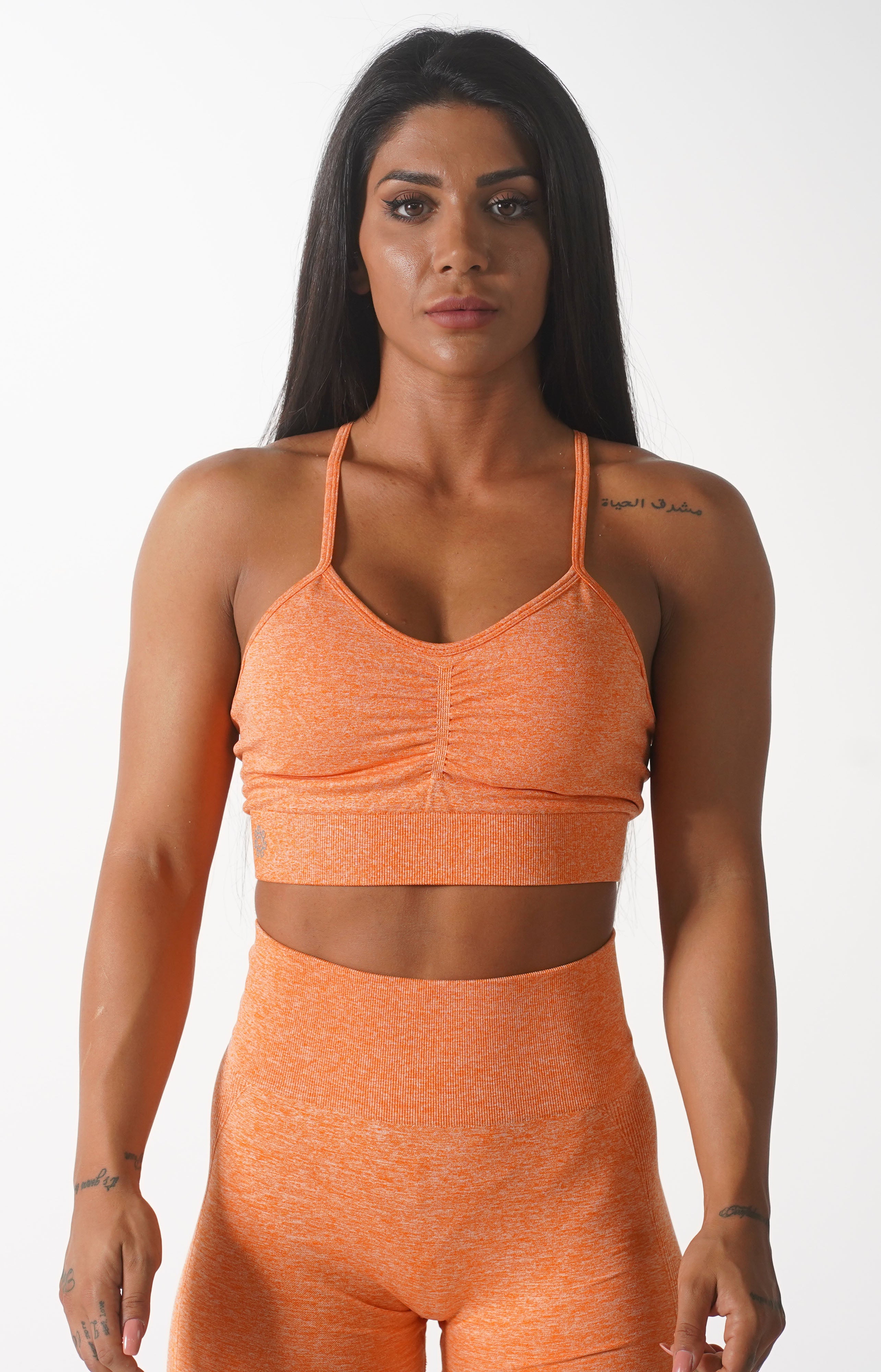 Orange Themeless Sports Bra