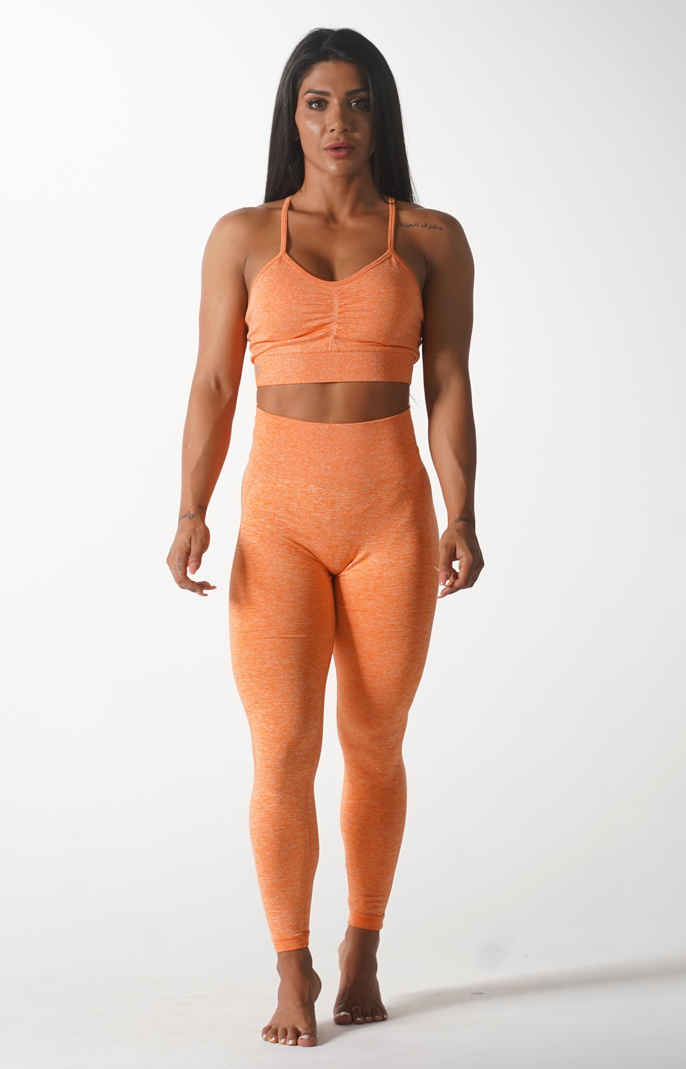 Orange Themeless Sports Bra