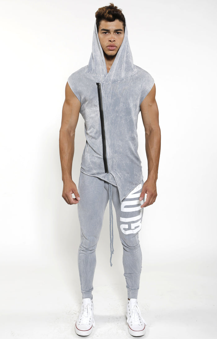 Sleeveless Assassin Hoodie - Cool Grey - Golden Aesthetics
