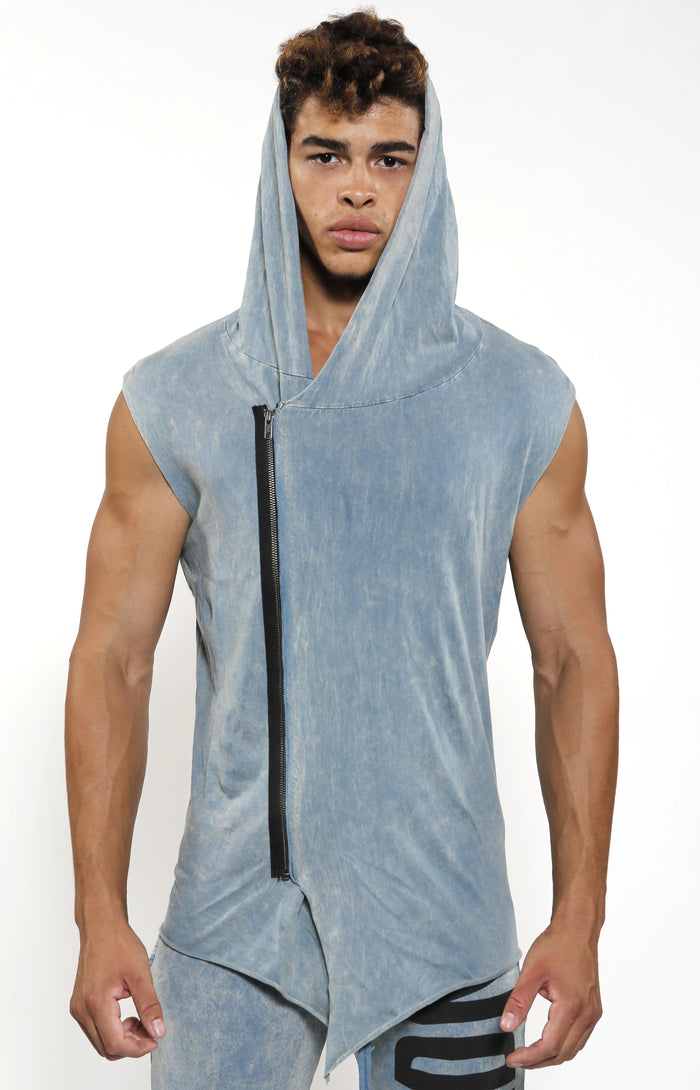 Sleeveless Assassin Hoodie - Slate - Golden Aesthetics