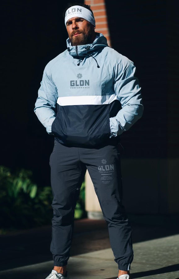 Grey Pullover Hooded Windbreaker