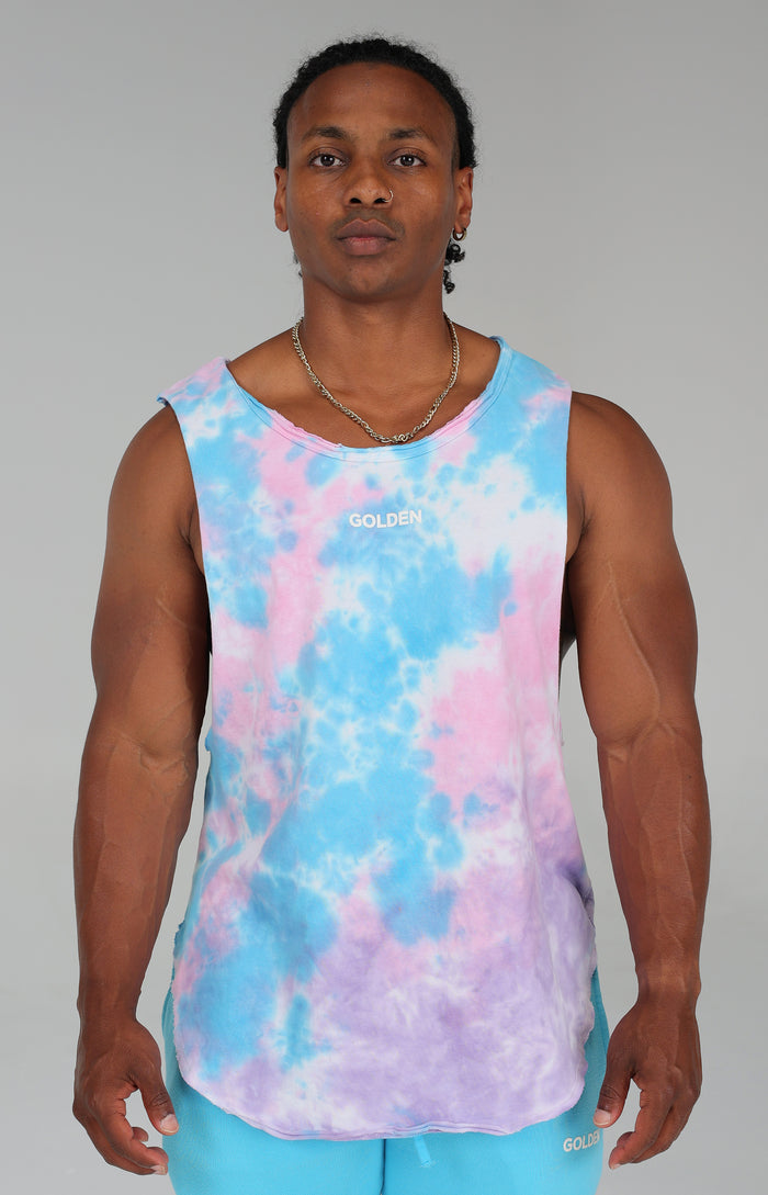 Blue Tie Dye Muscle Tank