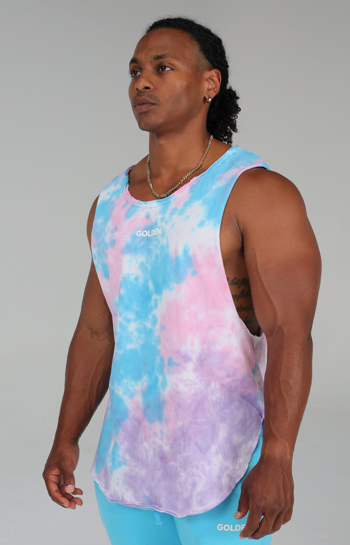 Blue Tie Dye Muscle Tank