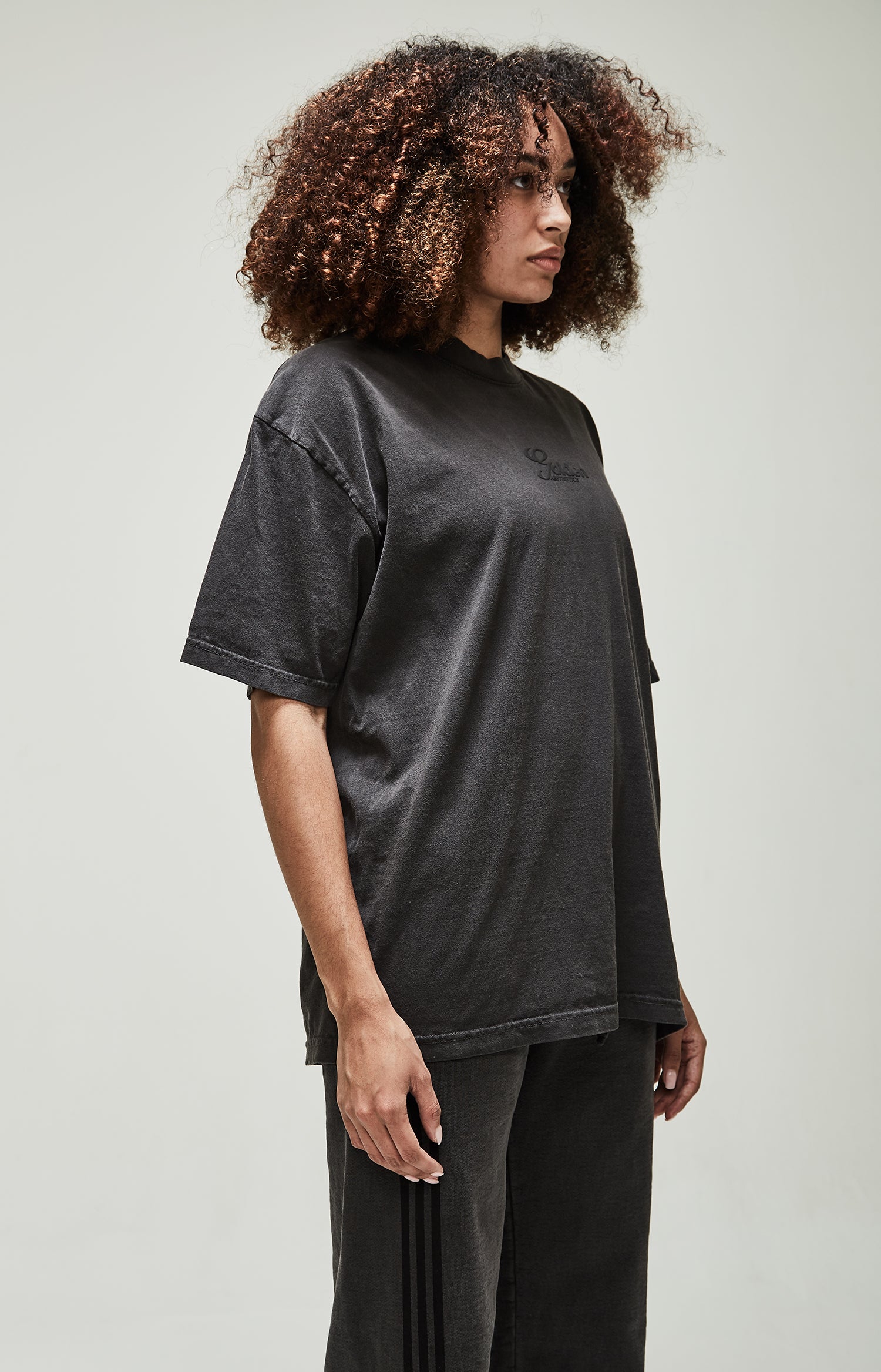 Women's Vintage Black Dye Crew Neck T-Shirt