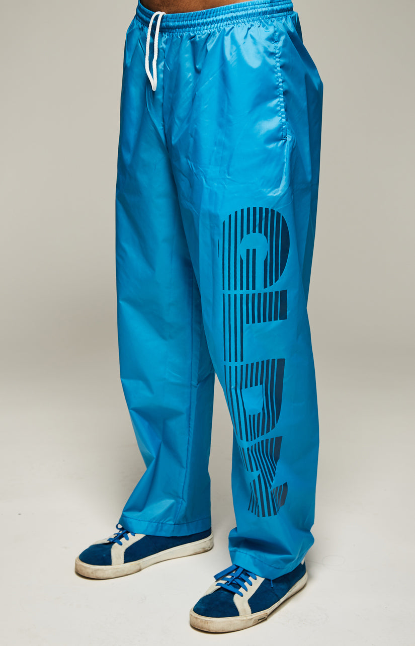 Neon Blue Nylon Pants