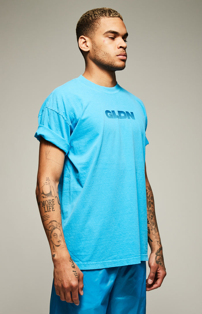 Neon Blue Crew Neck T-Shirt