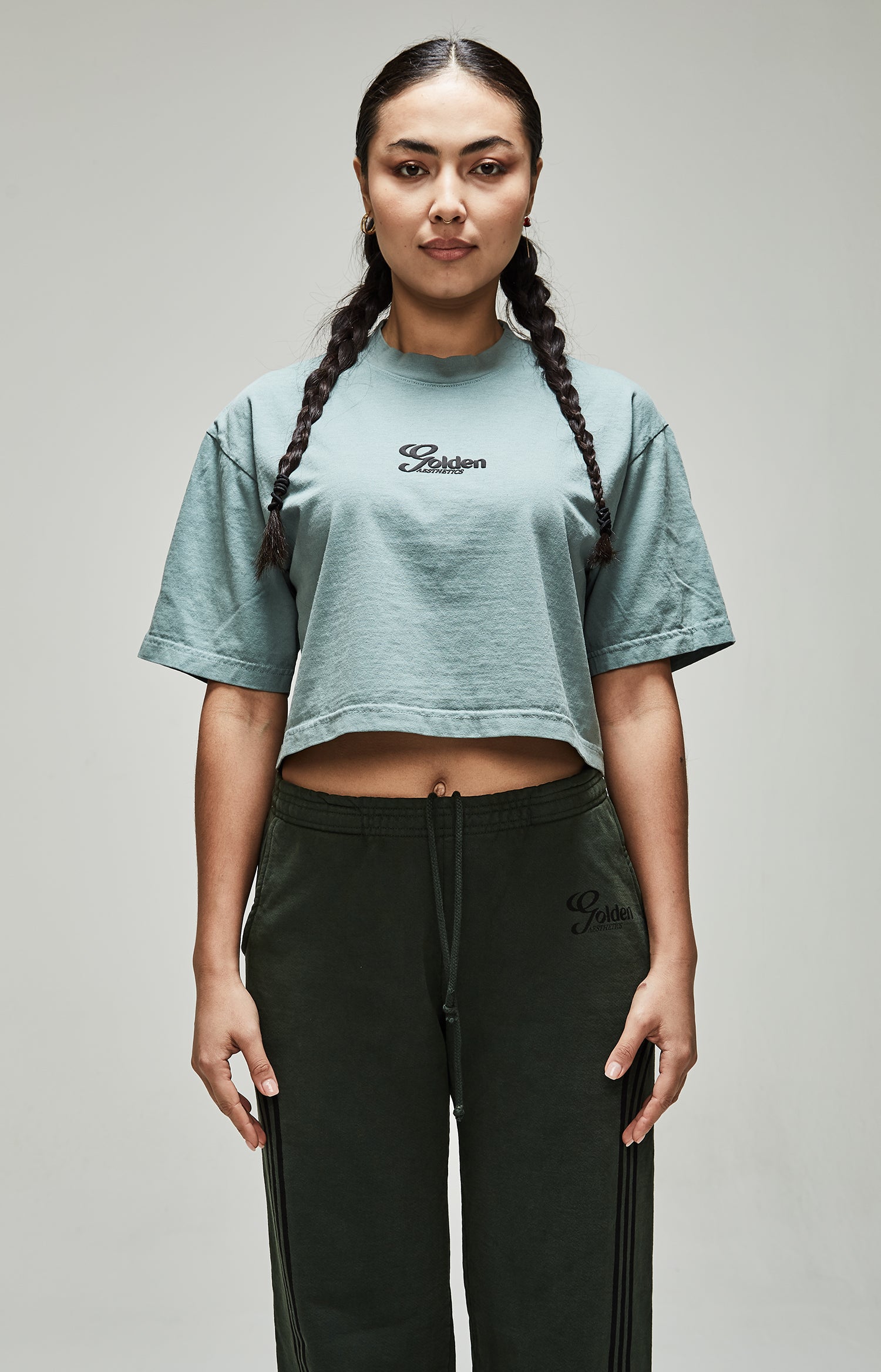 Women's Atlantic Green Oversize Crop Tee