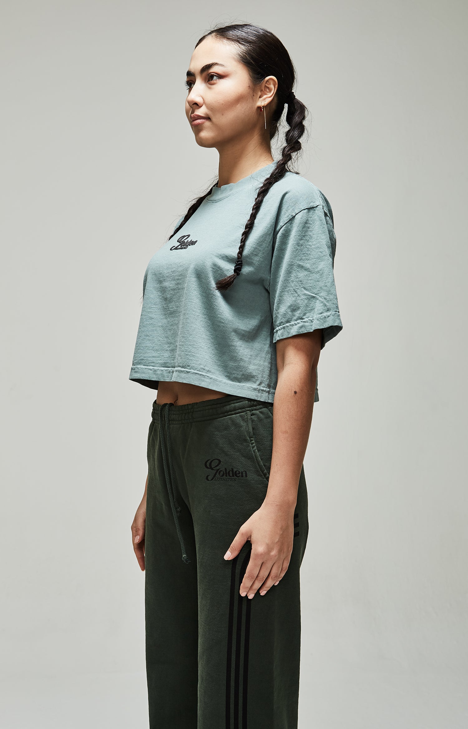 Women's Atlantic Green Oversize Crop Tee