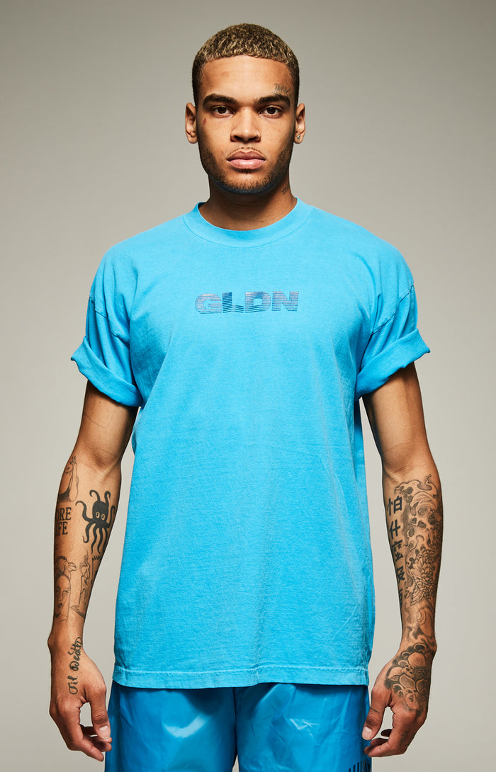 Neon Blue Crew Neck T-Shirt