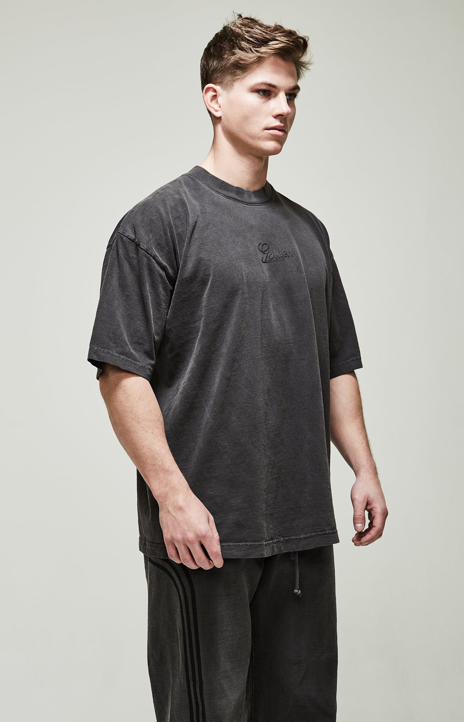 Men's Vintage Black Dye Crew Neck T-Shirt