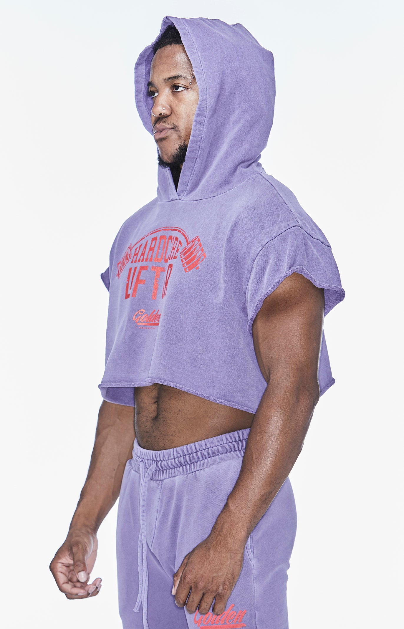Faded Purple Men`s 70`s Hoodie