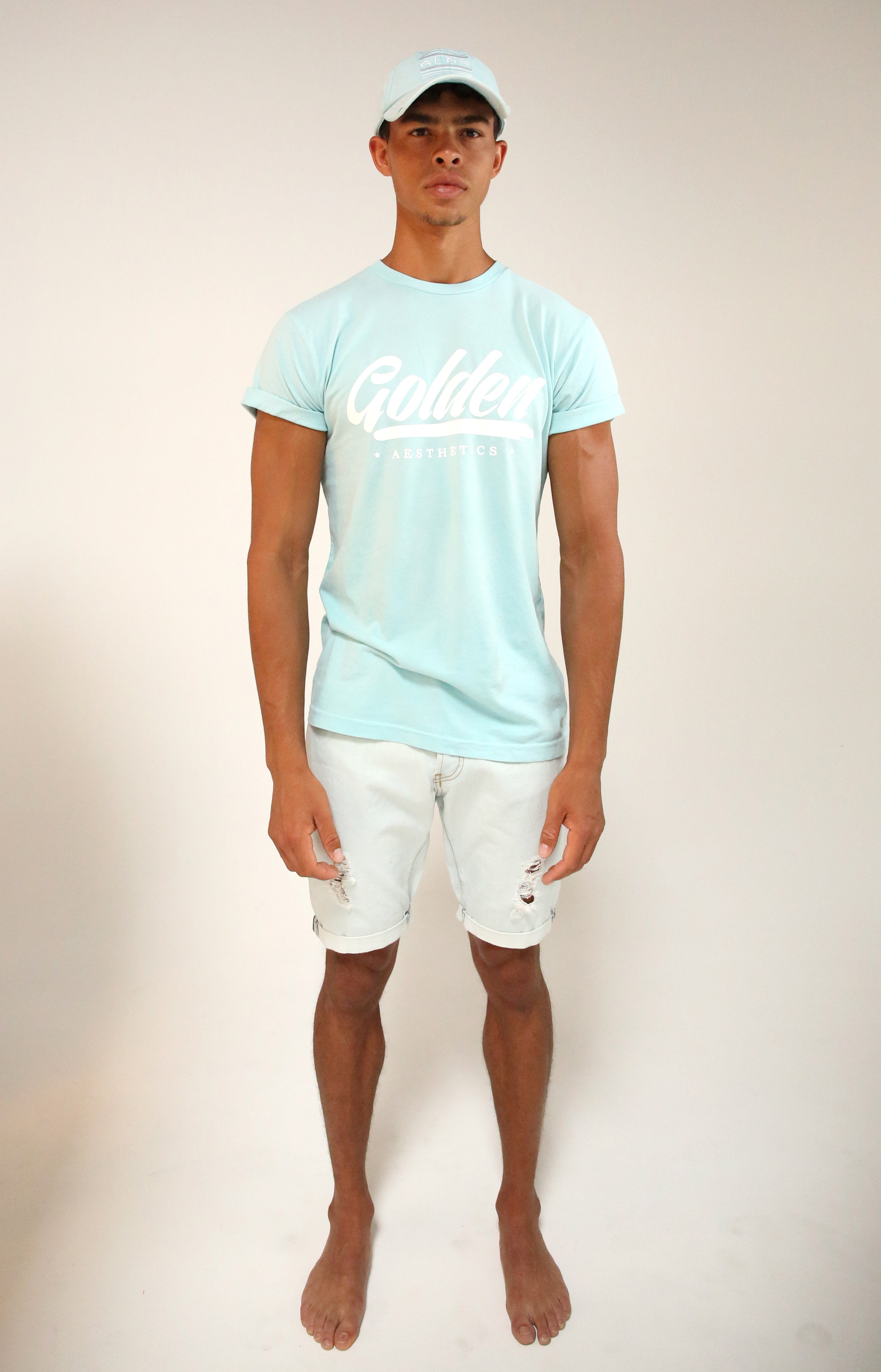 Blue Water Rolled Sleeve T-Shirt
