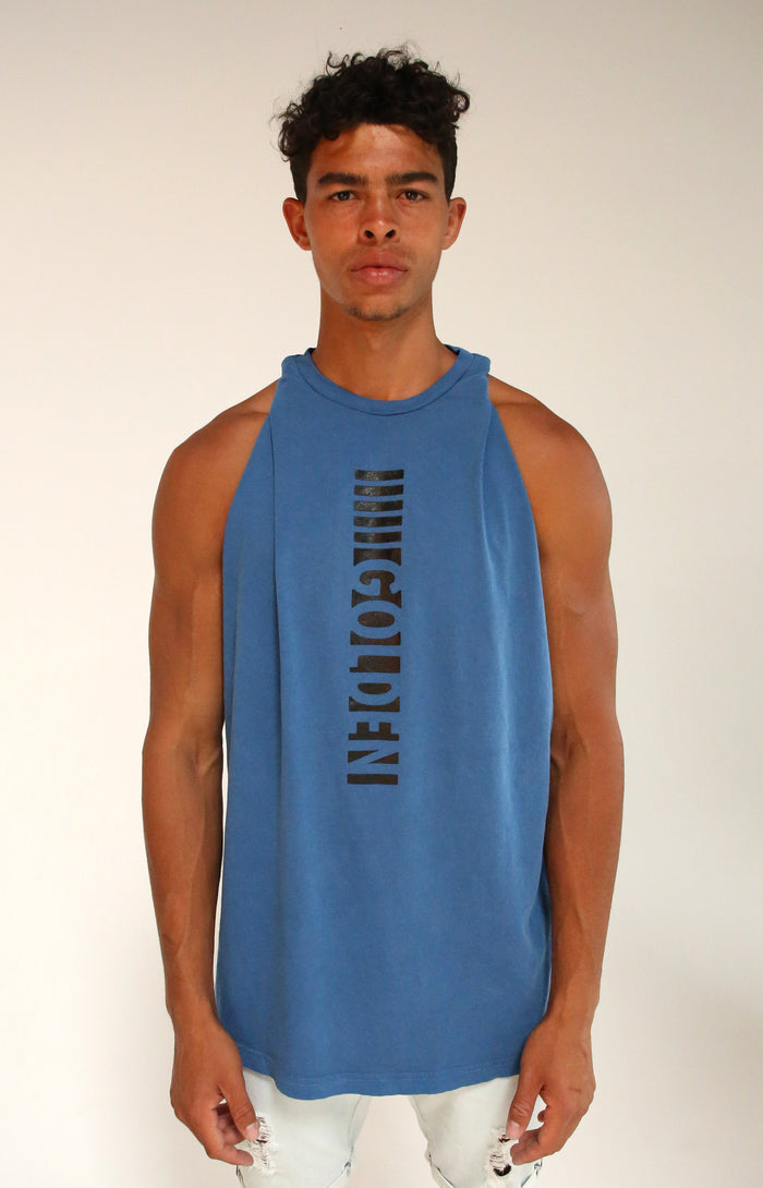 Oversized Faded Navy Muscle Tank