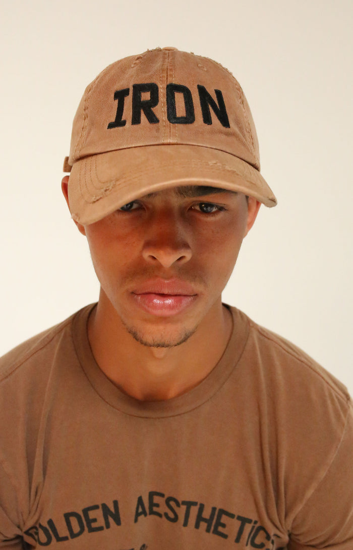 Faded Brown Iron Vintage Hat