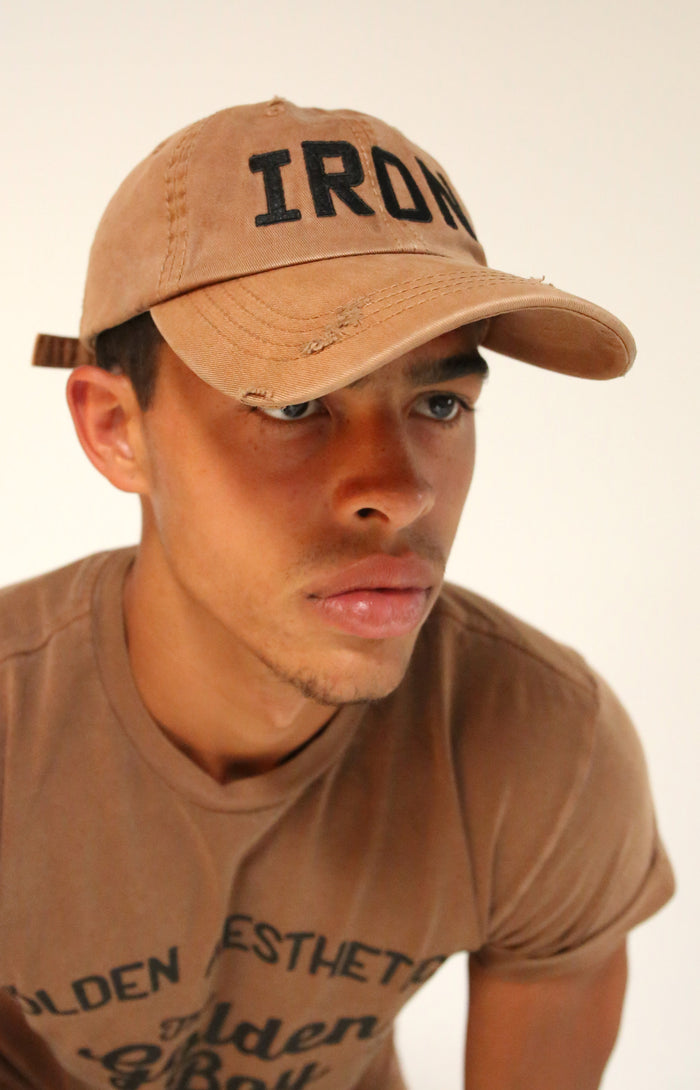 Faded Brown Iron Vintage Hat