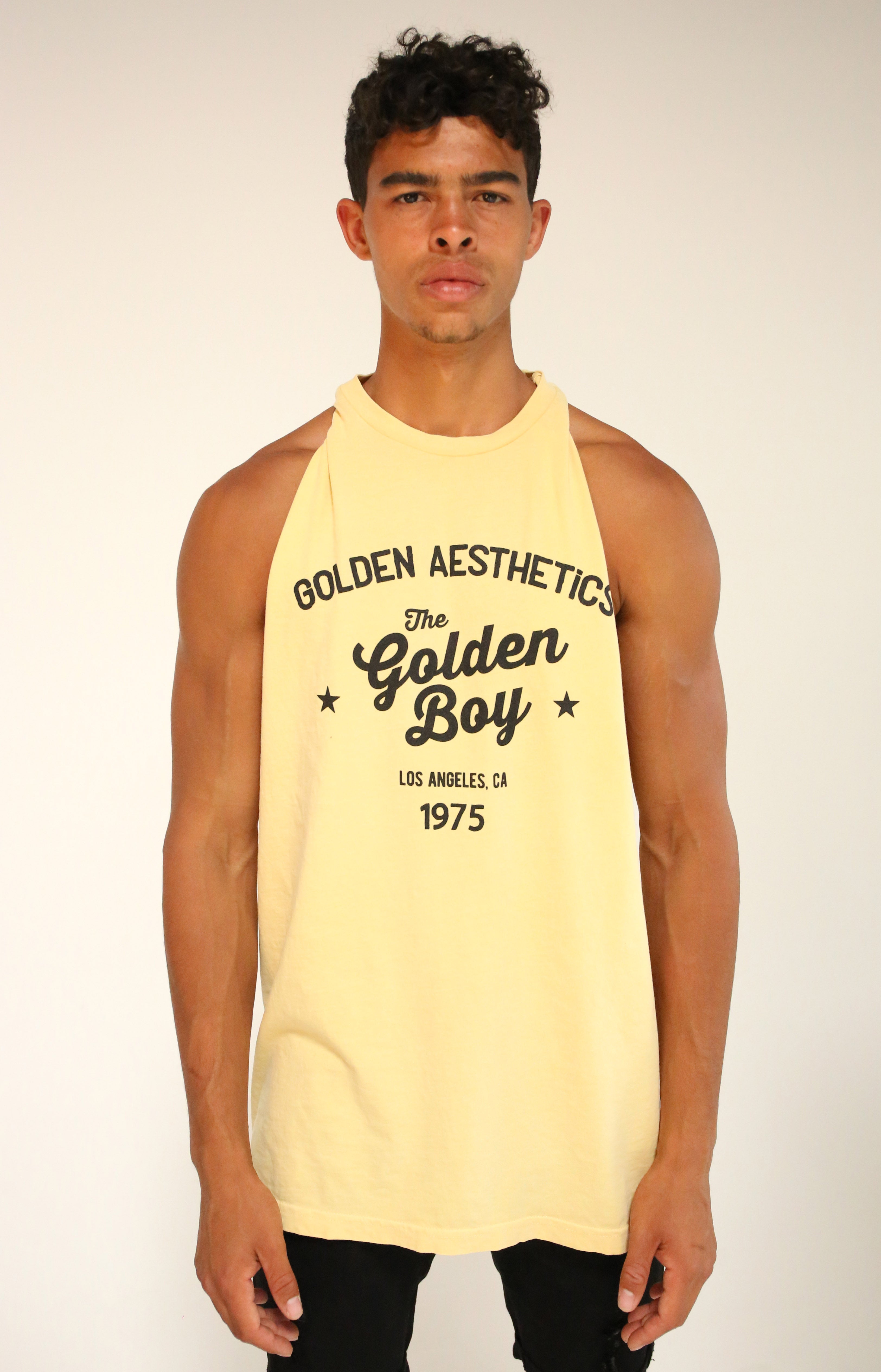 Oversized Sea Mist Golden Boy Muscle Tank