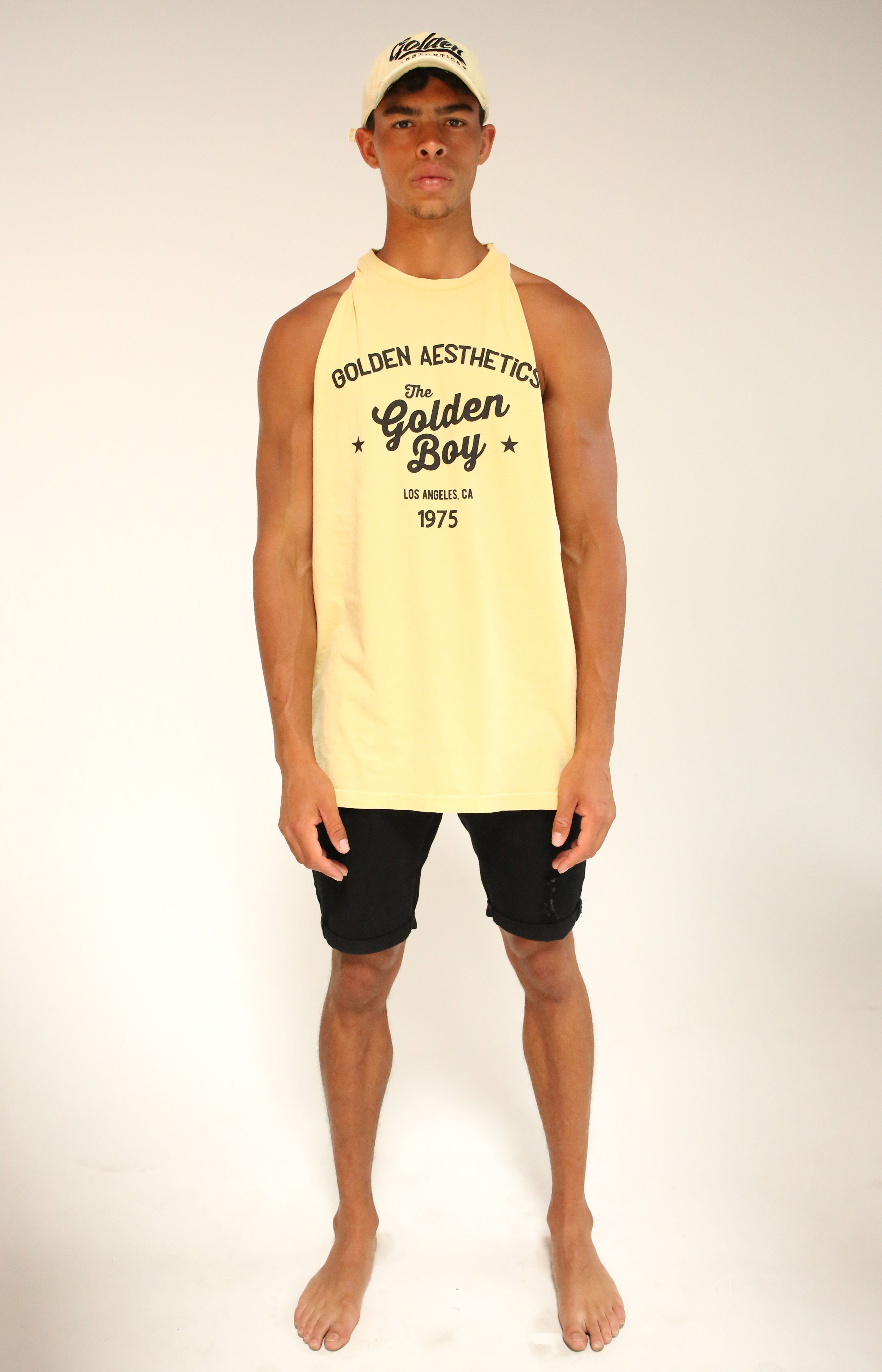 Oversized Sea Mist Golden Boy Muscle Tank