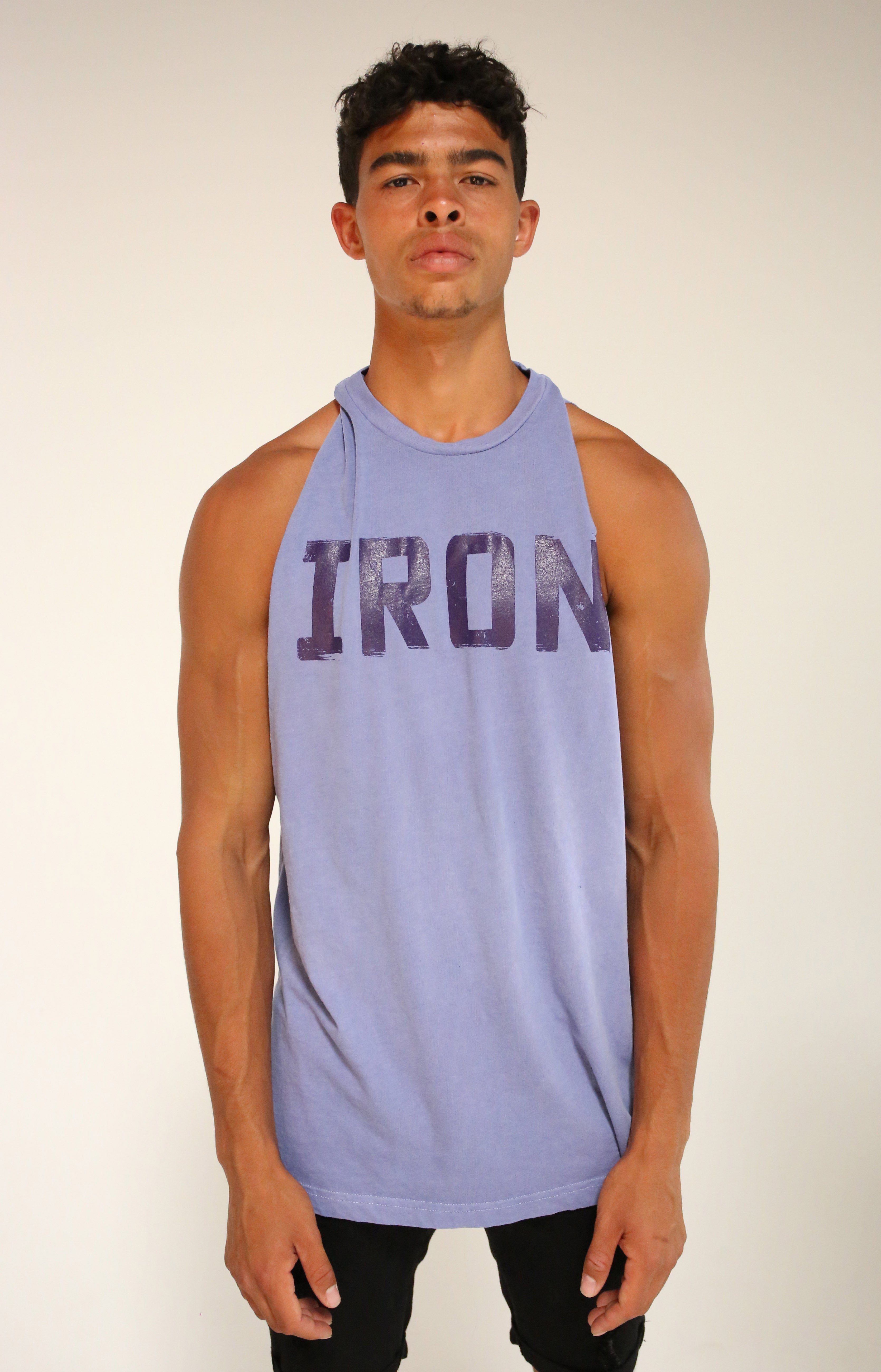 Oversized Faded Purple Iron Muscle Tank