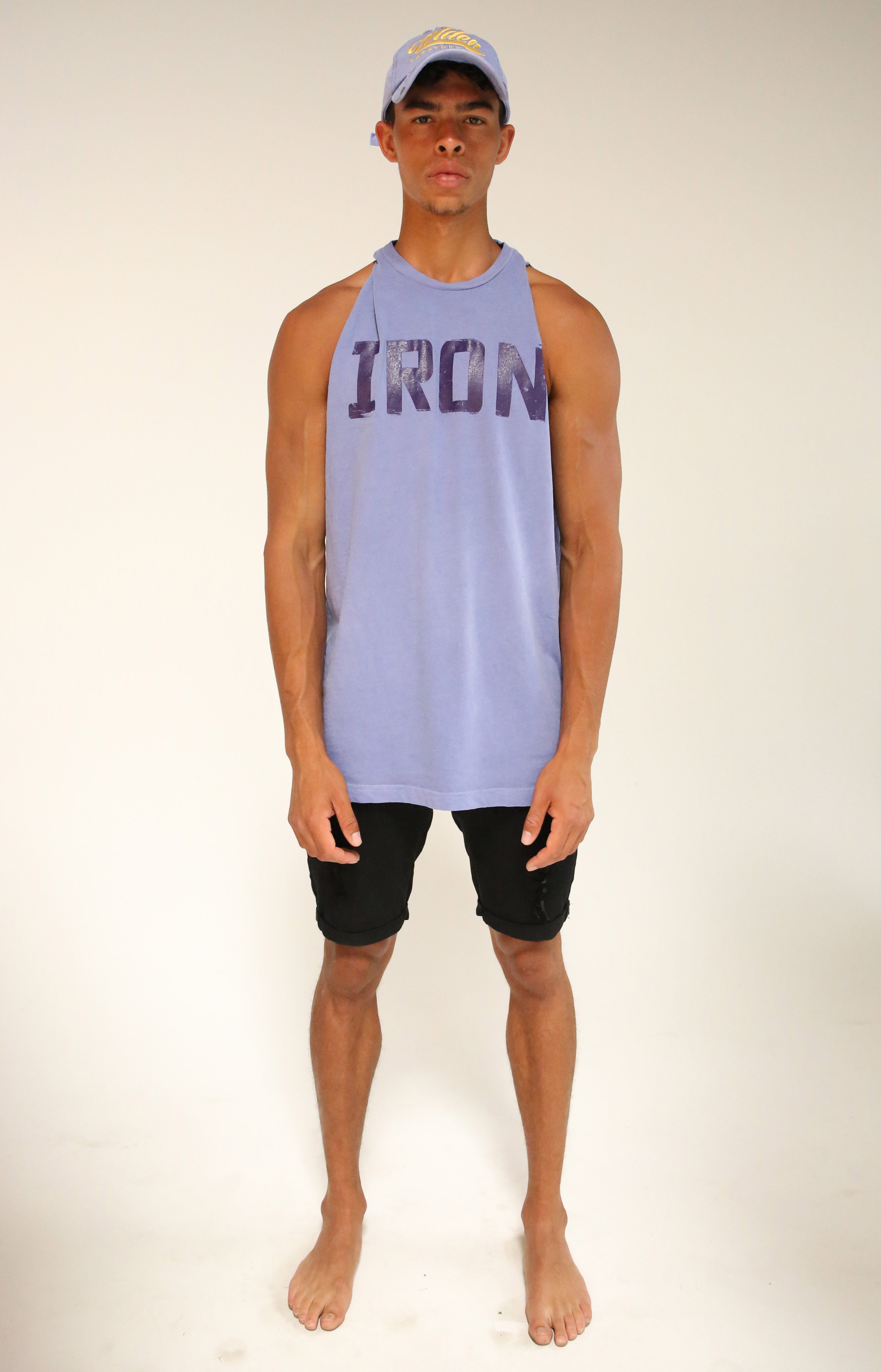 Oversized Faded Purple Iron Muscle Tank
