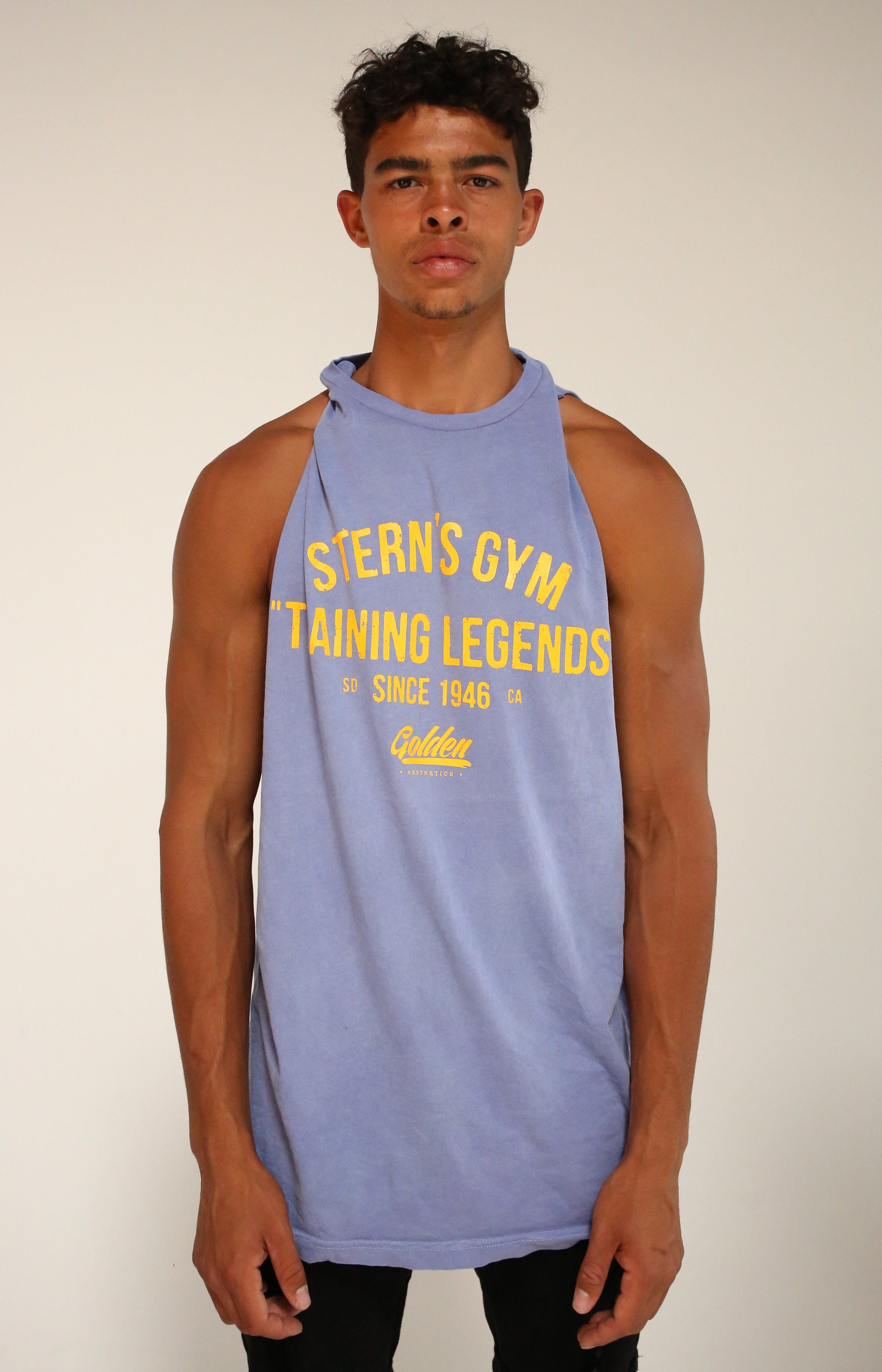 Oversized Faded Purple Stern’s Gym Muscle Tank