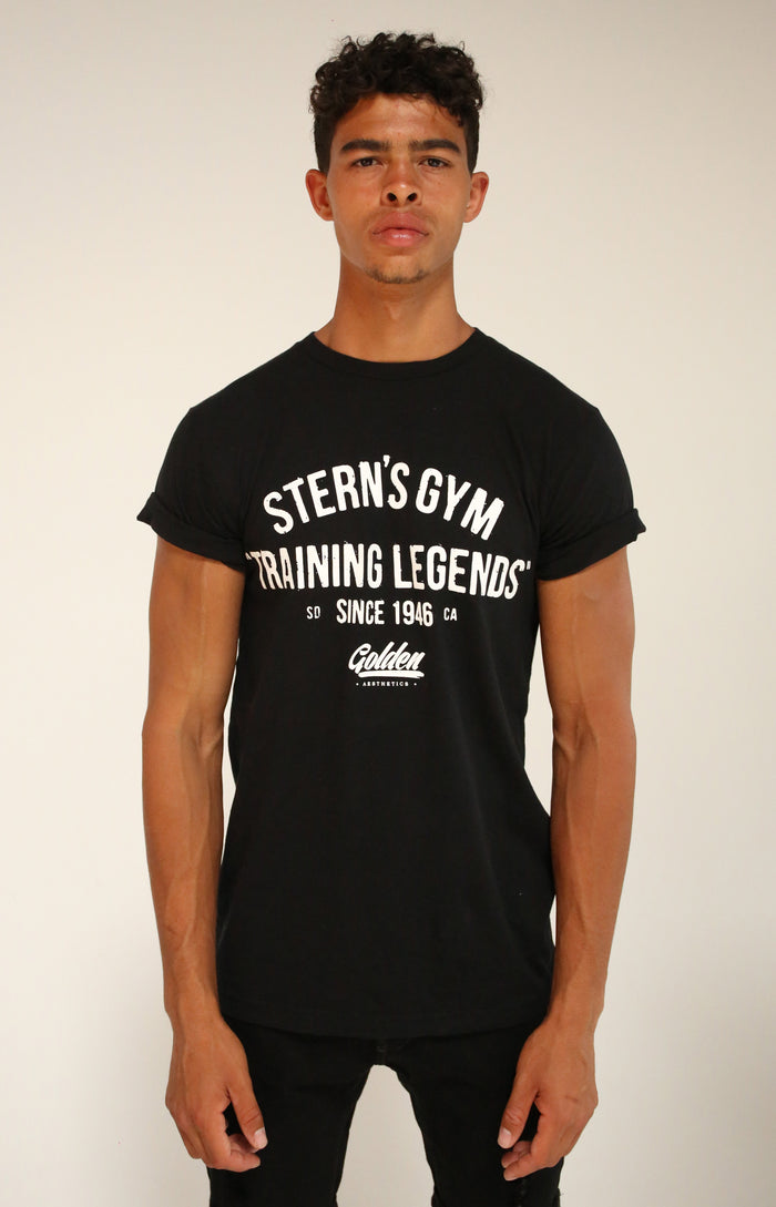Black Stern’s Gym Rolled Sleeve T-Shirt