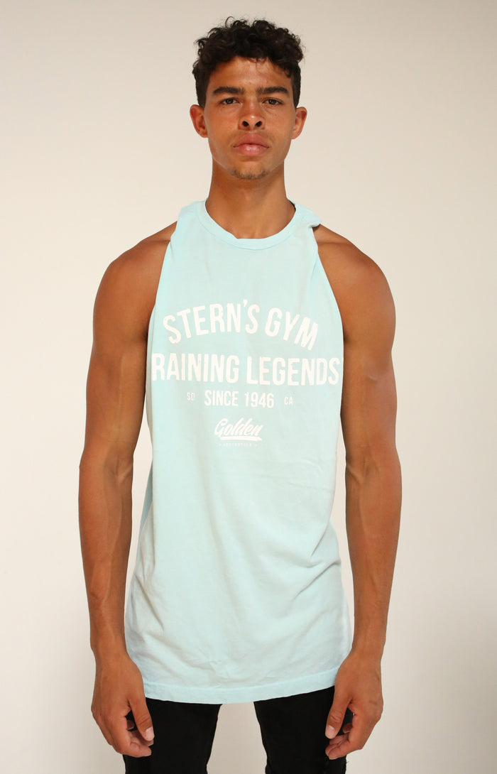 Oversized Blue Water Stern’s Gym Muscle Tank