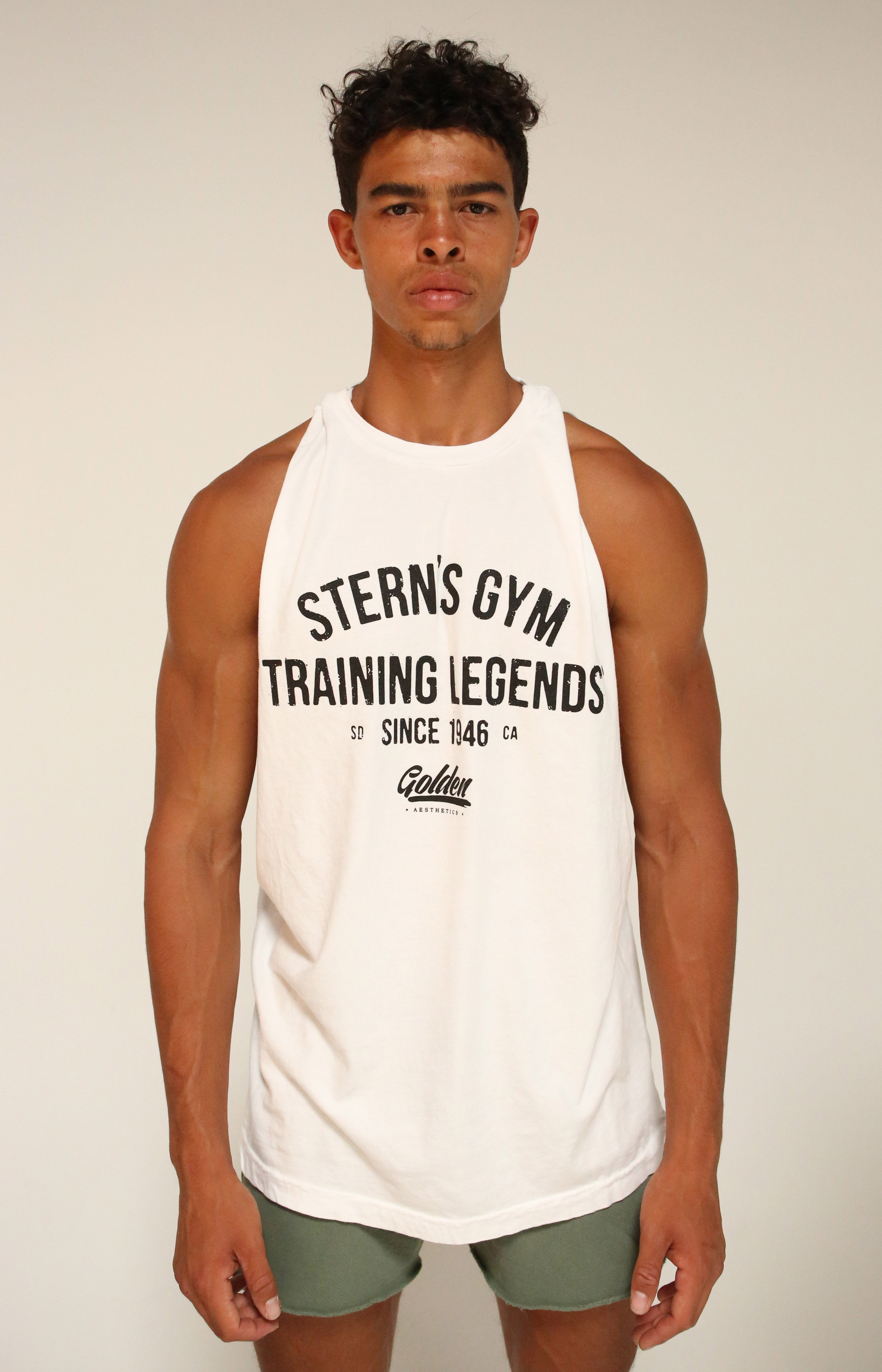 Oversized White Stern’s Gym Muscle Tank