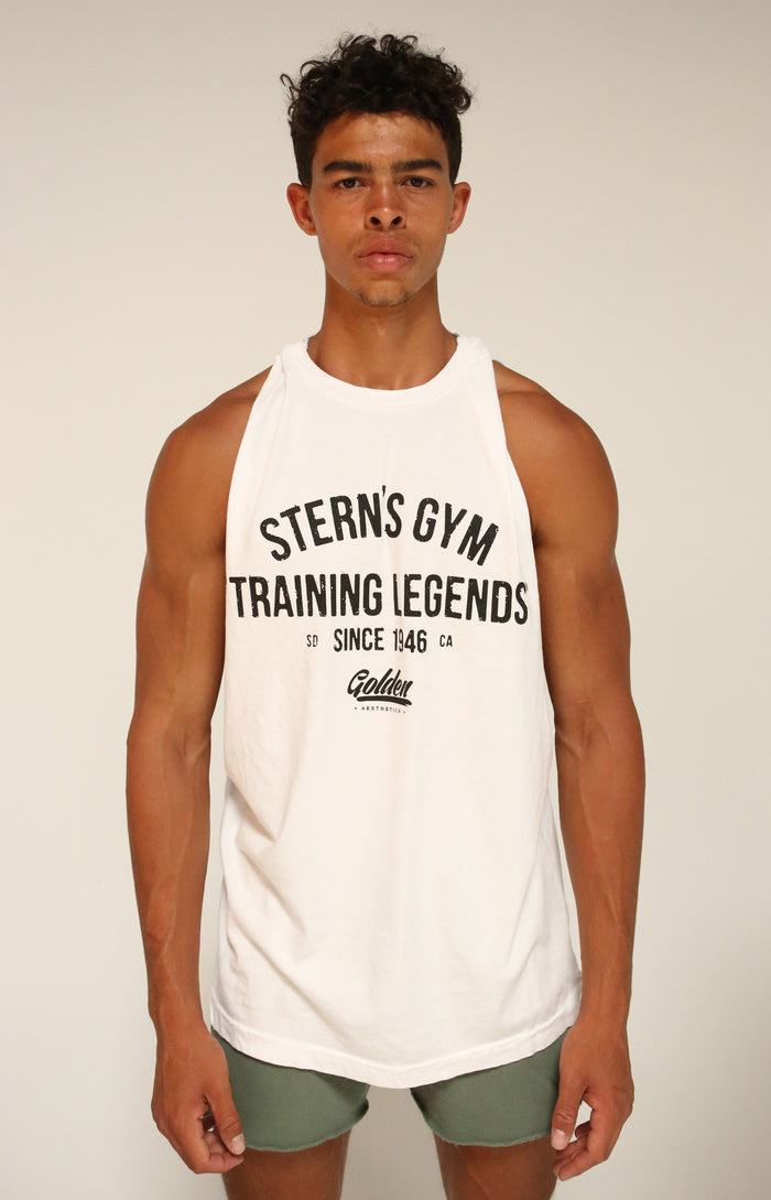 Oversized White Stern’s Gym Muscle Tank