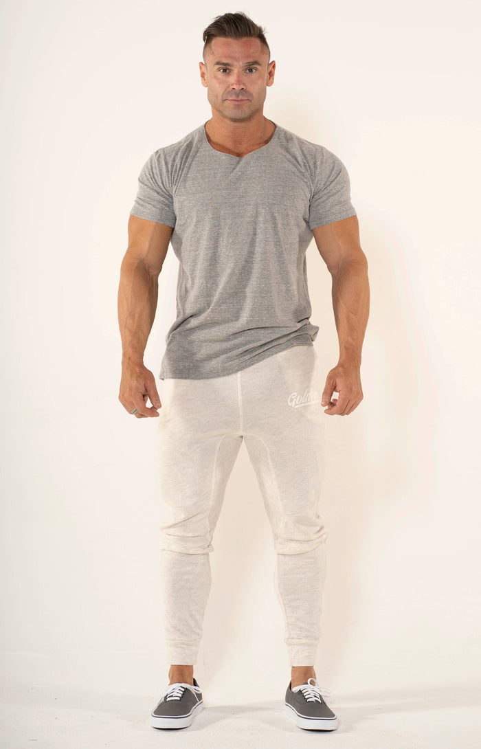 Men's Grey Scoop Neck T-Shirt - Golden Aesthetics