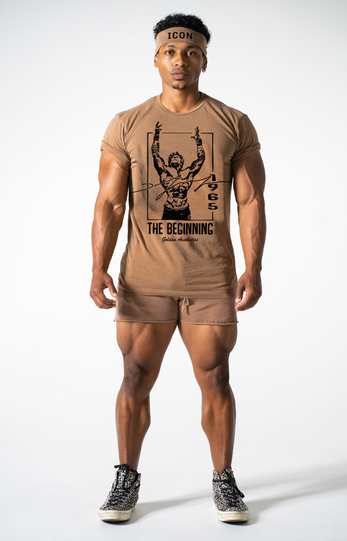 Brown The Beginning Rolled Sleeve T-Shirt