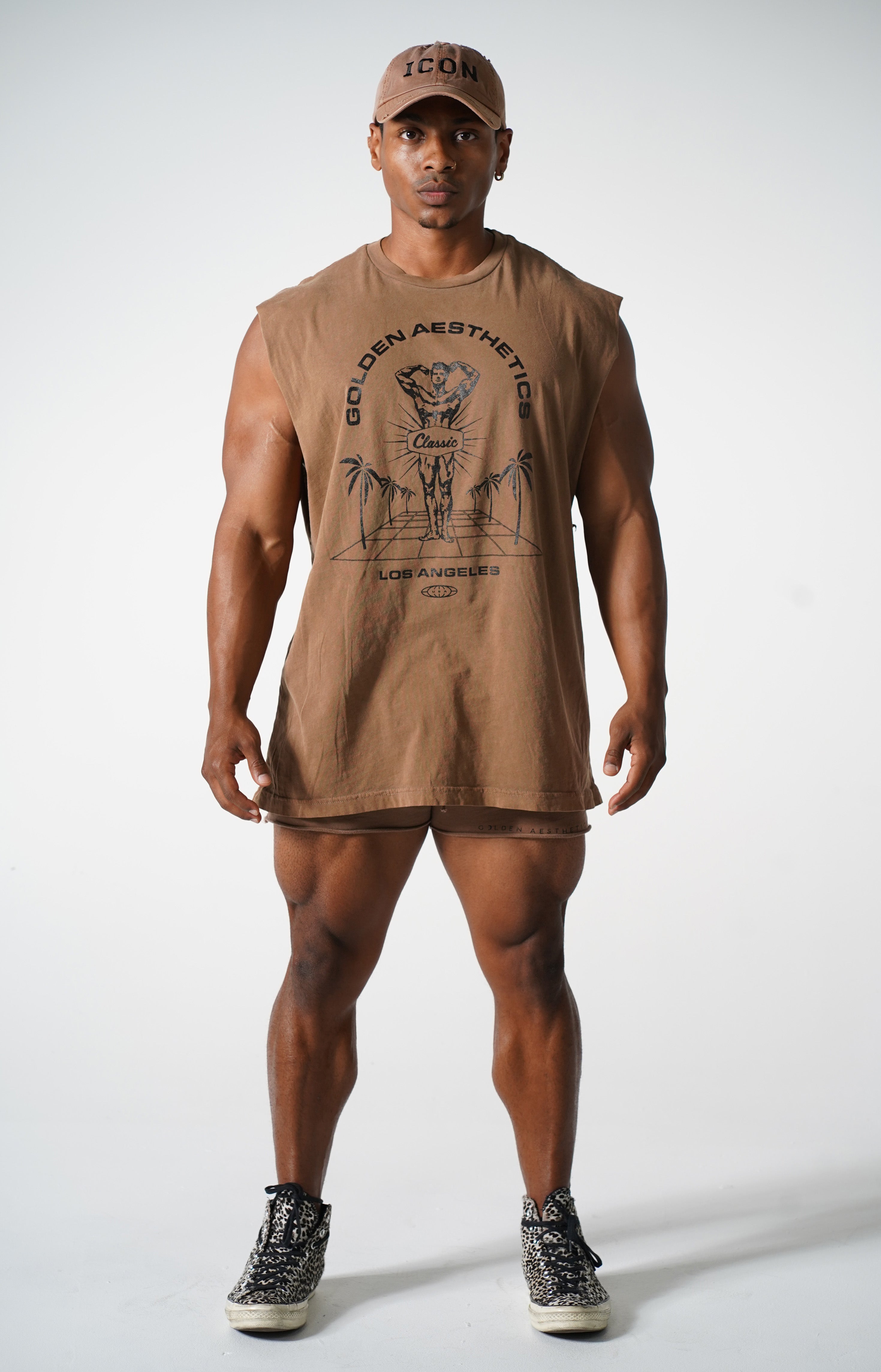 Oversized Brown Classic Reeves Muscle Tank