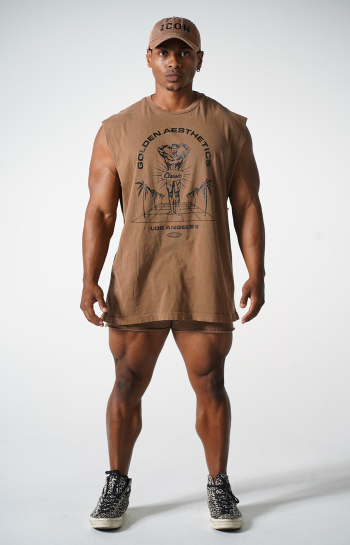 Oversized Brown Classic Reeves Muscle Tank