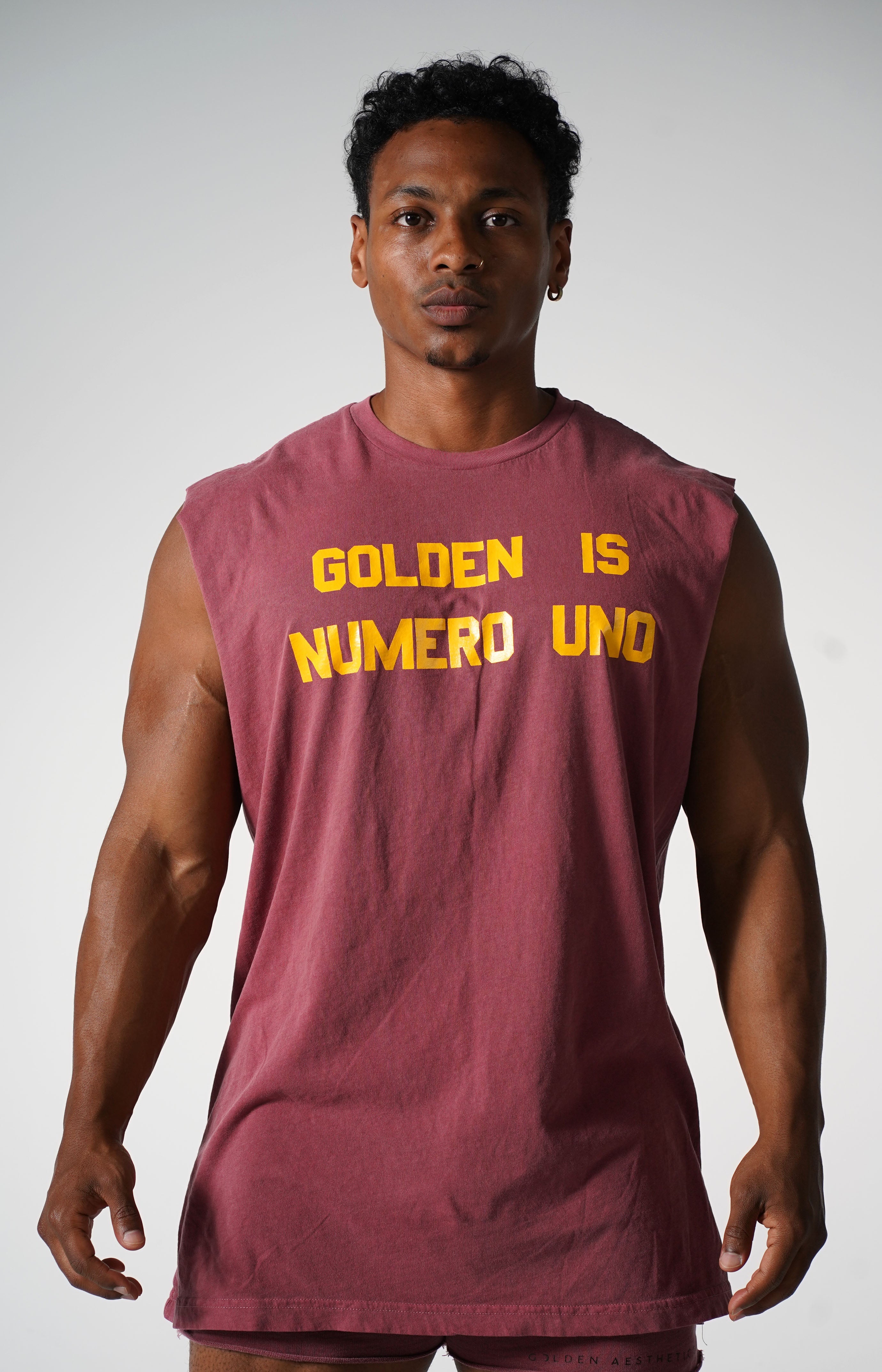 Oversized Faded Wine Numero Uno Muscle Tank