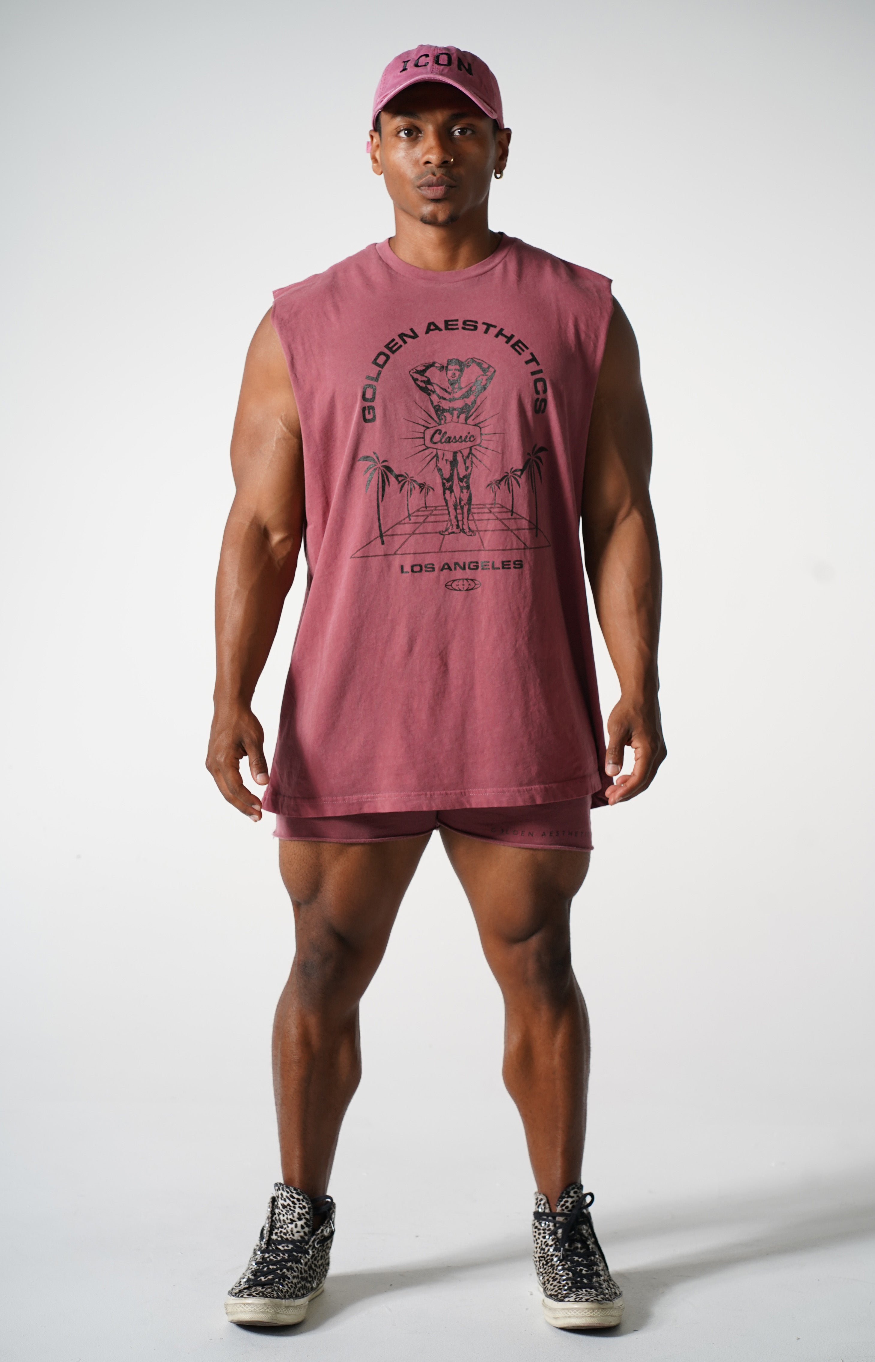Oversized Faded Wine Classic Reeves Muscle Tank