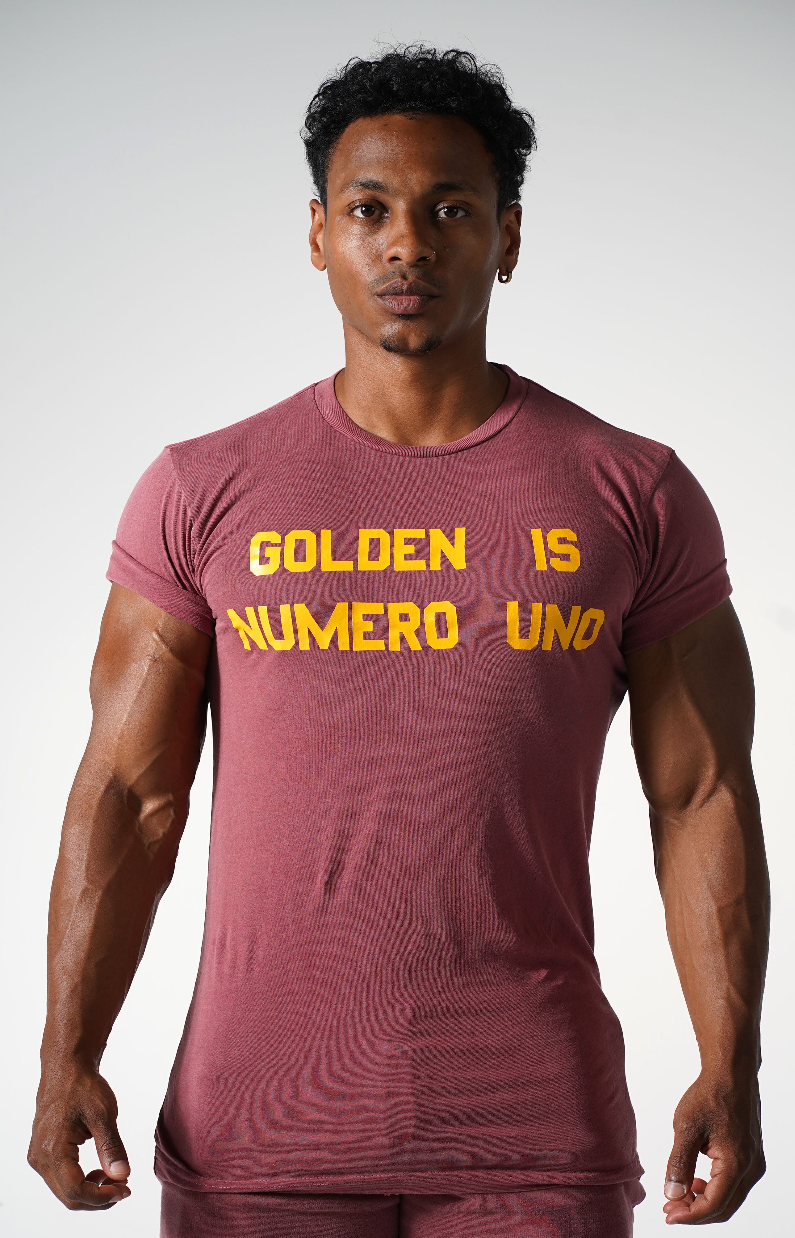 Faded Wine Numero Uno Rolled Sleeve T-Shirt