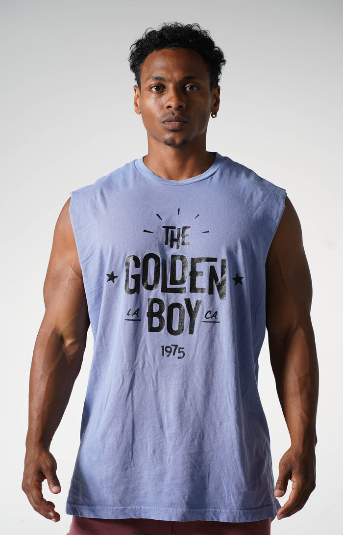 Oversized Faded Purple The Golden Boy Muscle Tank