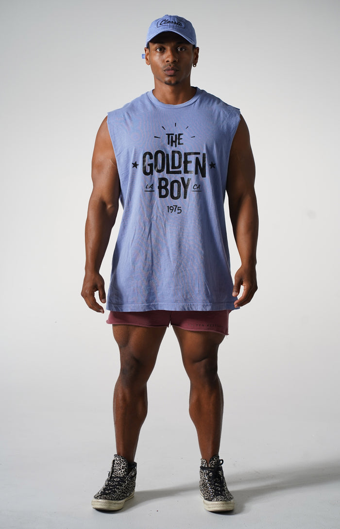 Oversized Faded Purple The Golden Boy Muscle Tank