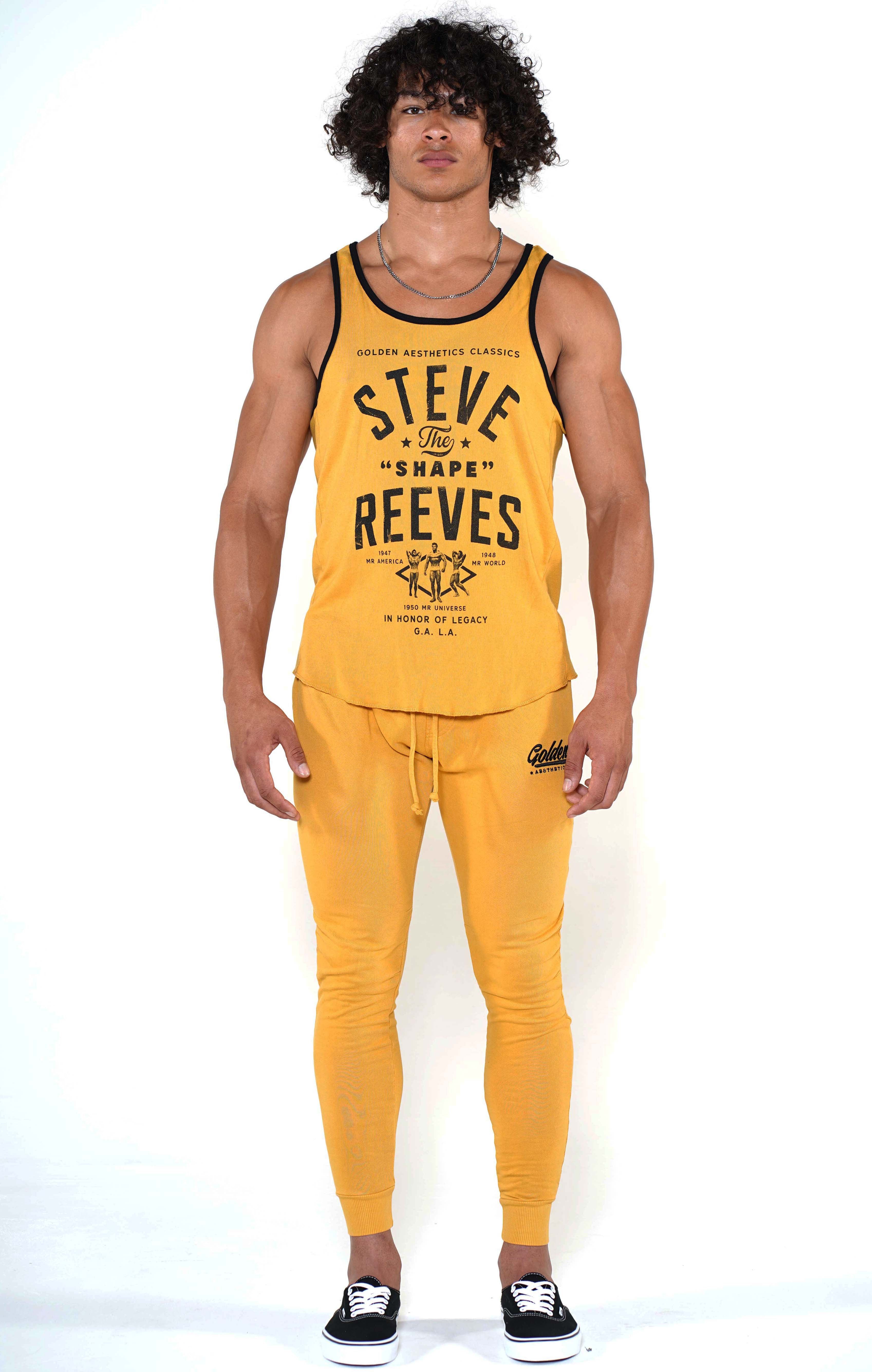 Men's Mustard/Black Classic Joggers - Golden Aesthetics