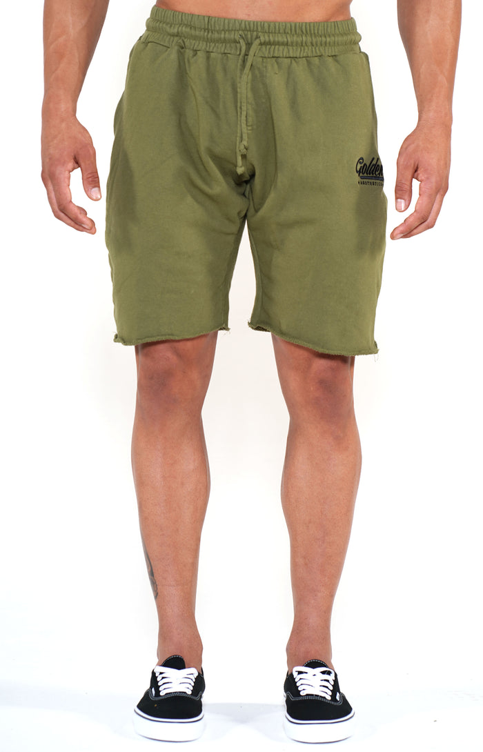Men's Army Green Classic Shorts - Golden Aesthetics
