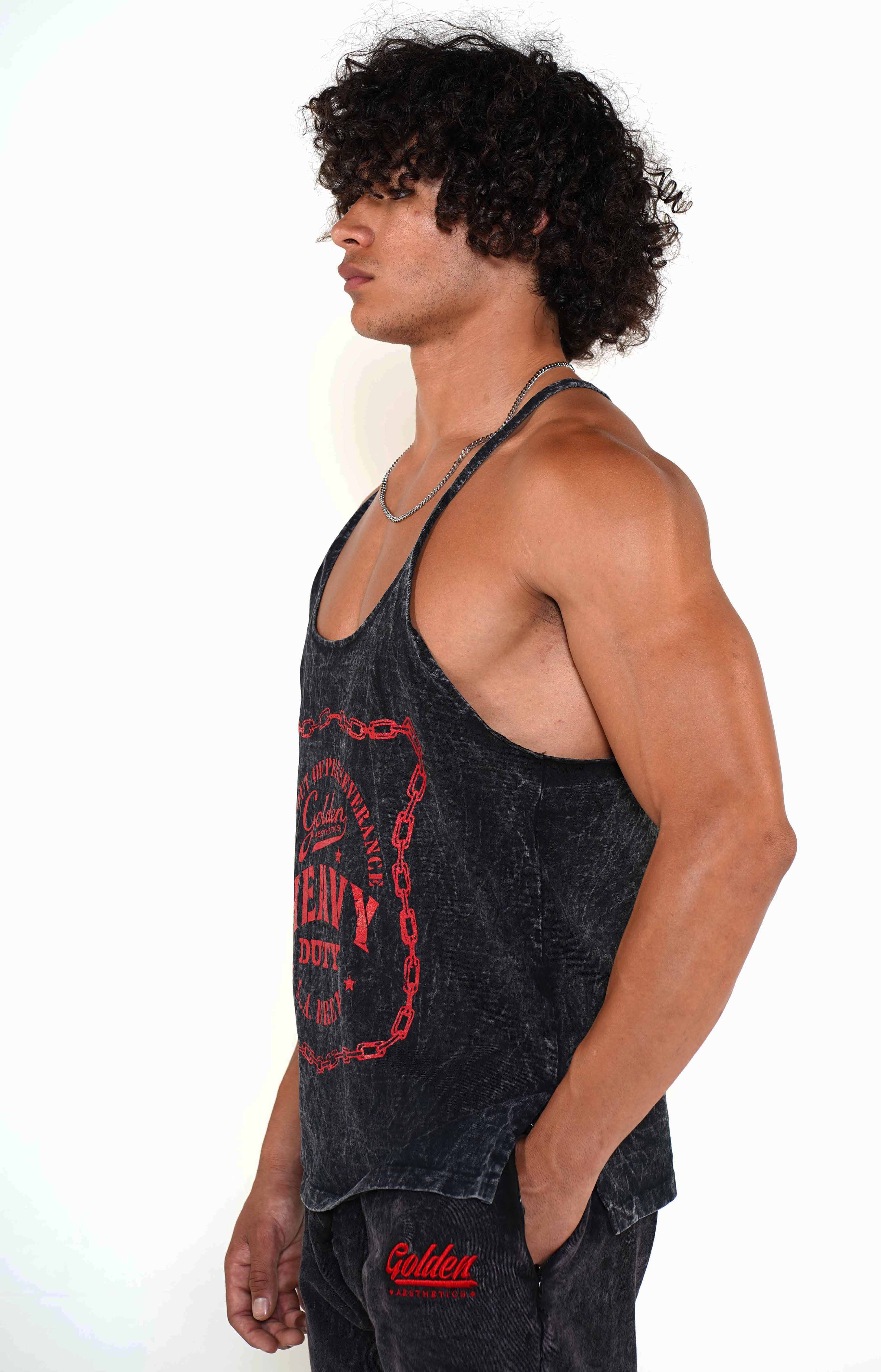 Men's Mineral Black Heavy Duty Original Stringer Tank - Golden Aesthetics